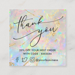 nueva tarjeta de descuento opal de agradecimiento