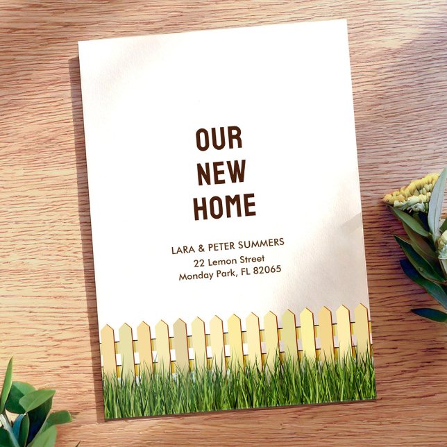 Nueva tarjeta de dirección con valla de piquete y  (Subido por el creador)