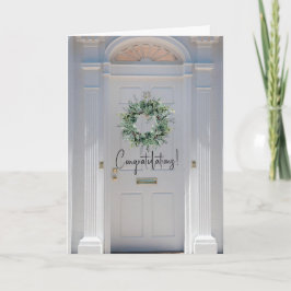 Nueva tarjeta de felicitación para el hogar doblad