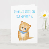 Nueva tarjeta de felicitaciones de ginger kitten