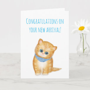 Nueva tarjeta de felicitaciones de ginger kitten