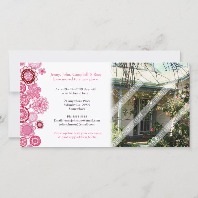 Nueva tarjeta de fotos de actualización de direcci (Anverso)