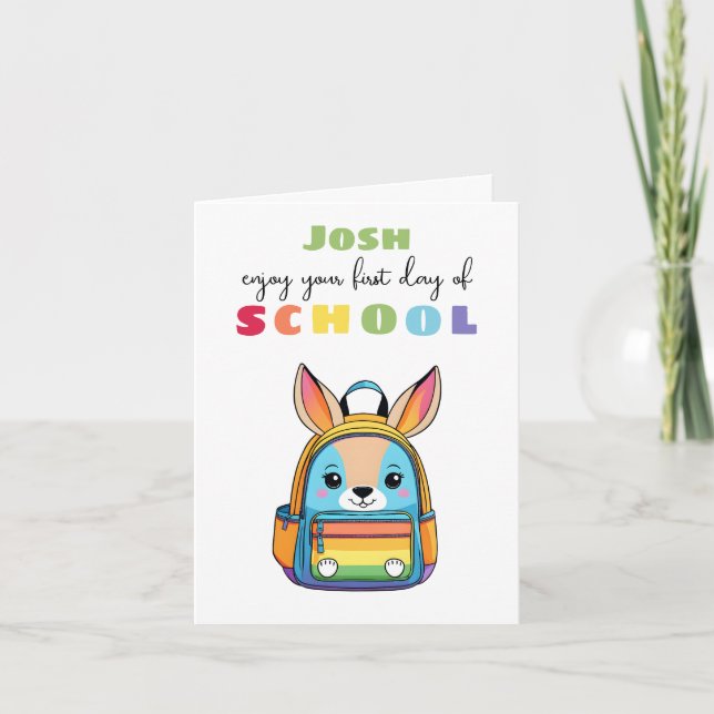 Nueva tarjeta de inicio escolar para canguro de hi (Anverso)