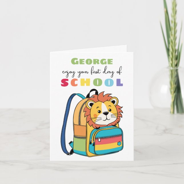 Nueva tarjeta de inicio escolar para hijo hija lin (Anverso)