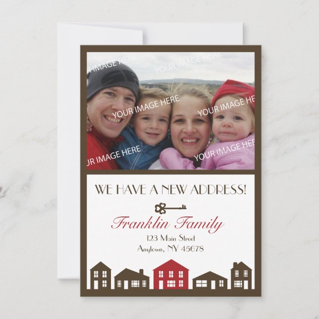 Nueva tarjeta de Invitación de dirección (Anverso)