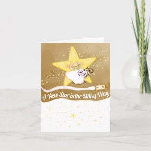 Nueva tarjeta de Invitación plana para bebé de est