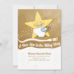 Nueva tarjeta de Invitación plana para bebé de est