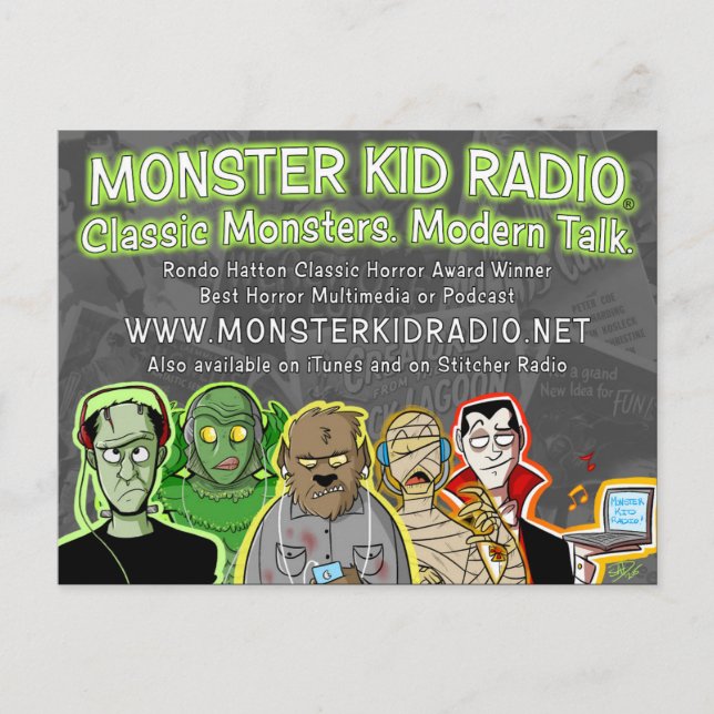 Nueva tarjeta de la radio del niño del monstruo (Anverso)