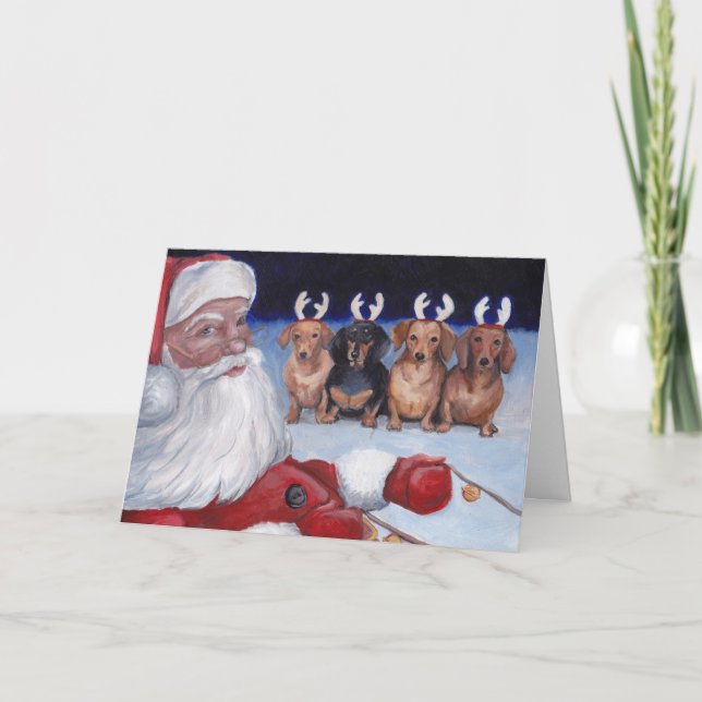 Nueva tarjeta de Navidad del arte del perro del (Anverso)