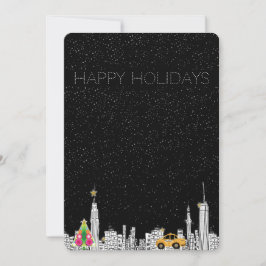 Nueva tarjeta de Navidades de vacaciones de dibujo