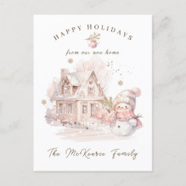 Nueva tarjeta de vacaciones para Navidades rosados