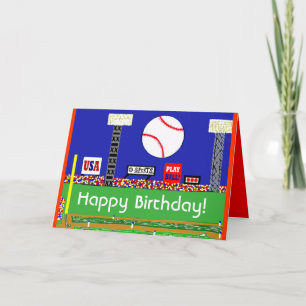 Nueva tarjeta del feliz cumpleaños del béisbol