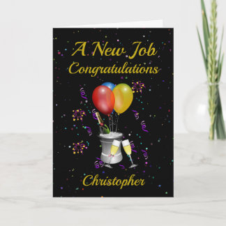 Nueva tarjeta negra de celebración del trabajo