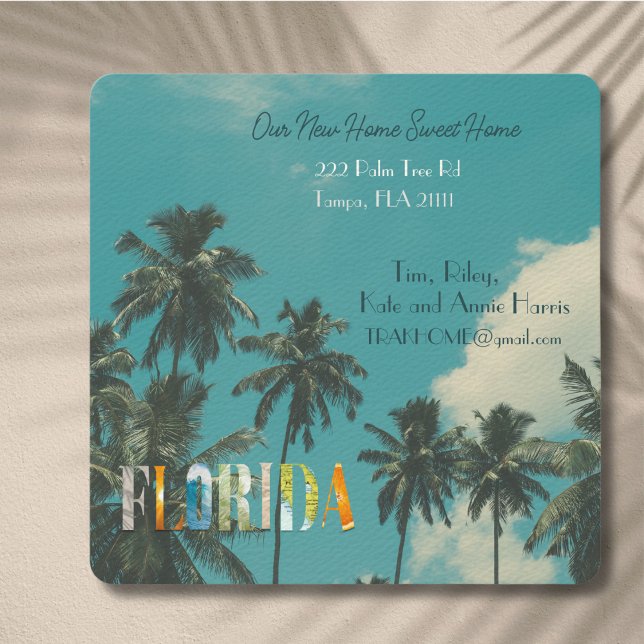 Nueva tarjeta postal de cambio de dirección en el  (Moving to Florida? Send your friends and family a beautiful personalized announcement!)