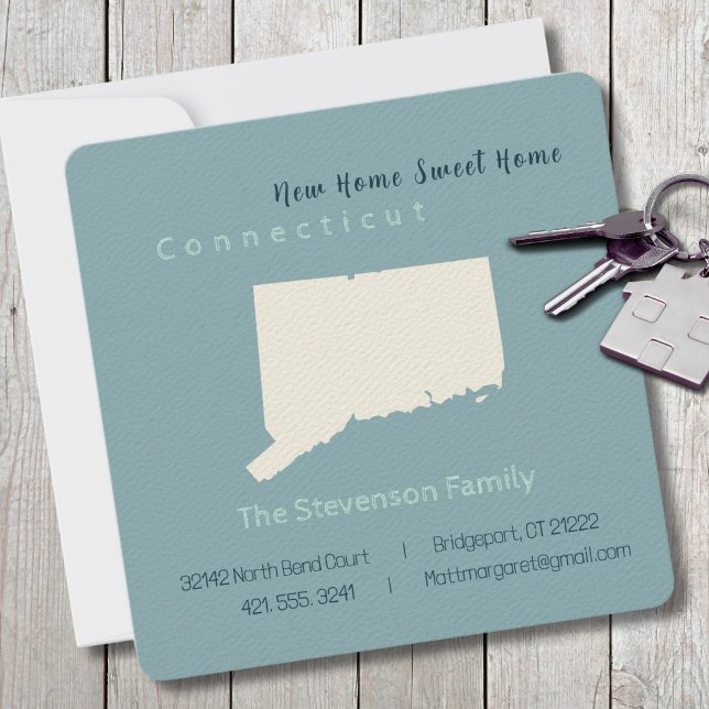 Nueva tarjeta postal de Invitación móvil de conexi (Moving to Connecticut? Send your friends and family a beautiful personalized announcement!)