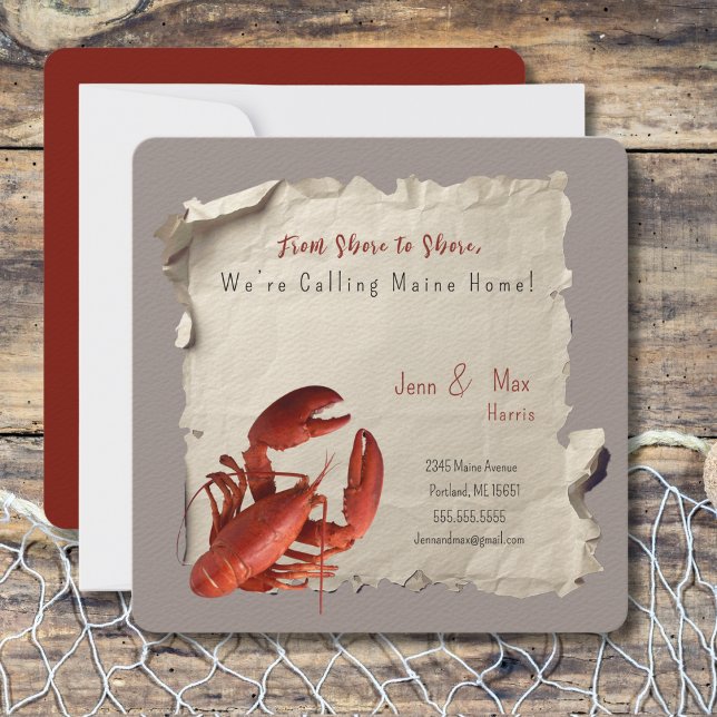 Nueva tarjeta postal de Invitación móvil de princi (Moving to Maine? Send your friends and family a beautiful personalized announcement!)