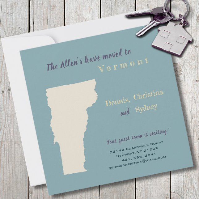 Nueva tarjeta postal de Invitación móvil de Vermon (Moving to Vermont? Send your friends and family a beautiful personalized announcement!)