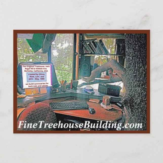 Nueva tarjeta postal Green HelpyounutTreehouse (Anverso)