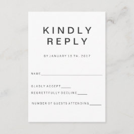 Nueva tarjeta RSVP Minimalista de Gótico