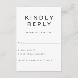 Nueva tarjeta RSVP Minimalista de Gótico