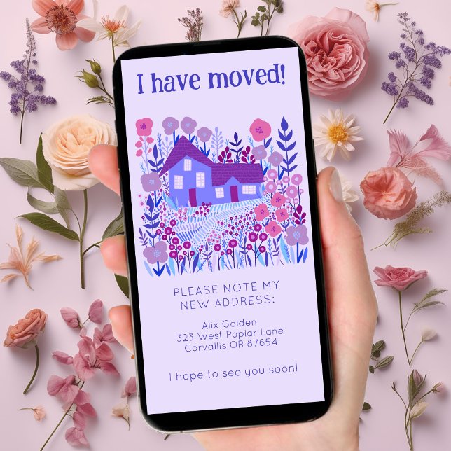 Nueva tarjeta sin árboles de dirección residencial (New Home Address Change We Have Moved Cute Rustic Farmhouse Tree-Free eCard Digital Announcement)