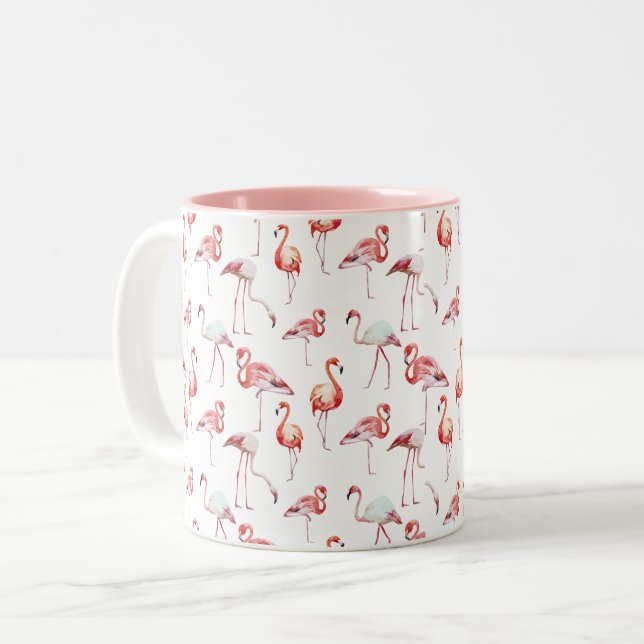 NUEVA taza rusa del "фламинго" del flamenco (Anverso izquierdo)