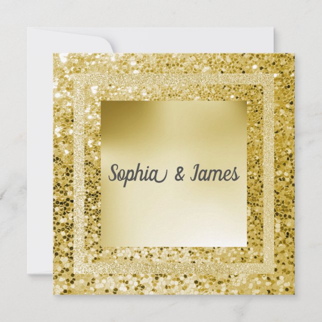 Nueva y elegante invitación a la boda Sparkle (Anverso)