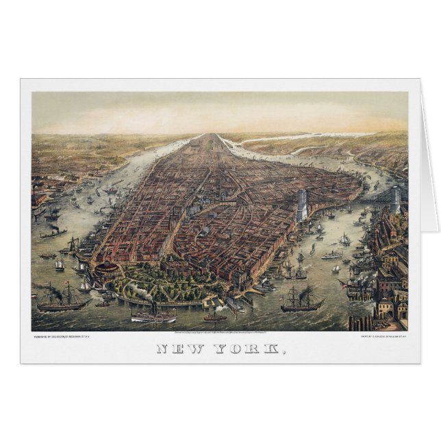 Nueva York antigua, Manhattan, puente de Brooklyn (Anverso (Horizontal))