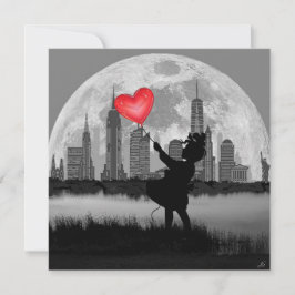 NUEVA YORK Chica de Luna Llena con tarjeta de arte