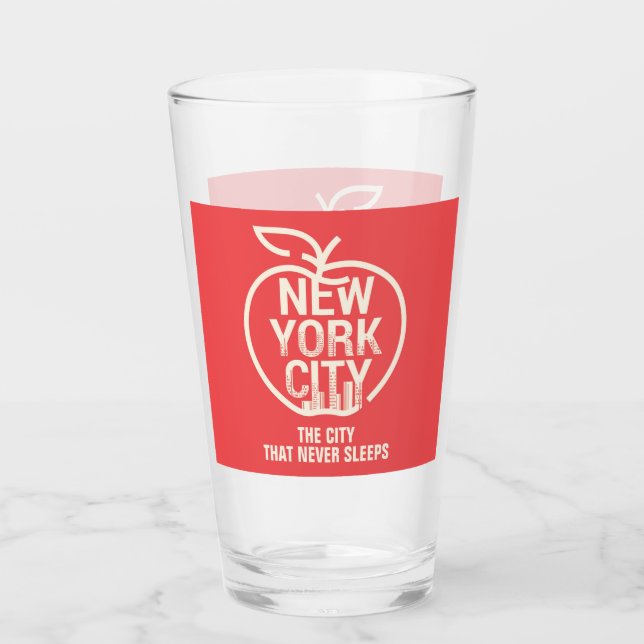 NUEVA YORK CITY Big Apple Skyline Red Moderno (Anverso)