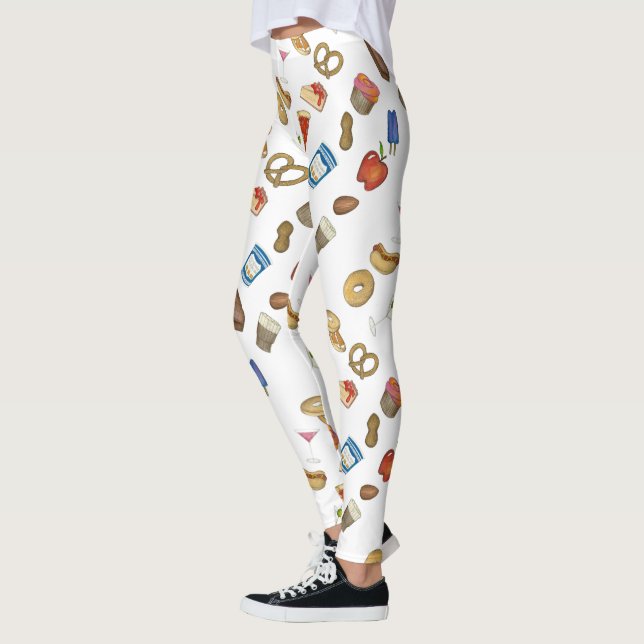 Nueva York City Foodie Classic NYC Food Leggings (Izquierda)