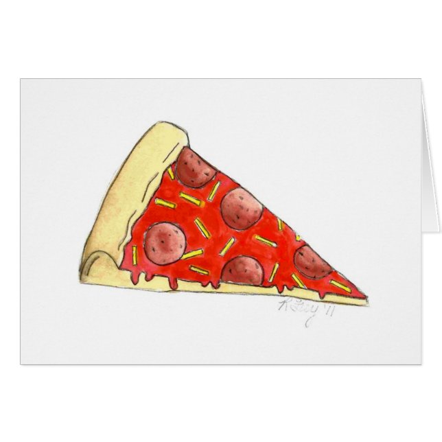 Nueva York City NYC Pepperoni Pizza Slice Card (Anverso (Horizontal))