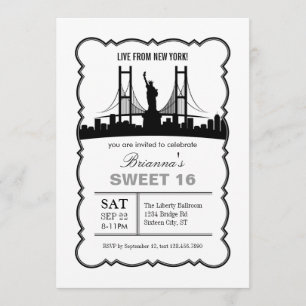 Nueva York Dulce Dieciséis Invitaciones