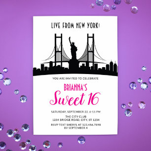 Nueva York Dulce Dieciséis Invitaciones