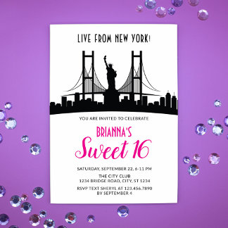 Nueva York Dulce Dieciséis Invitaciones