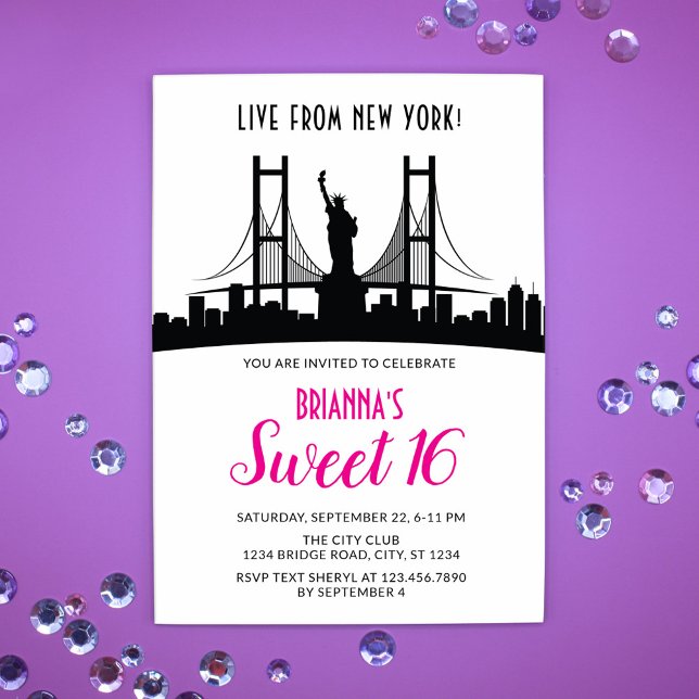 Nueva York Dulce Dieciséis Invitaciones (Subido por el creador)