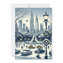 Nueva York Holiday Elegance - Tarjeta personalizab