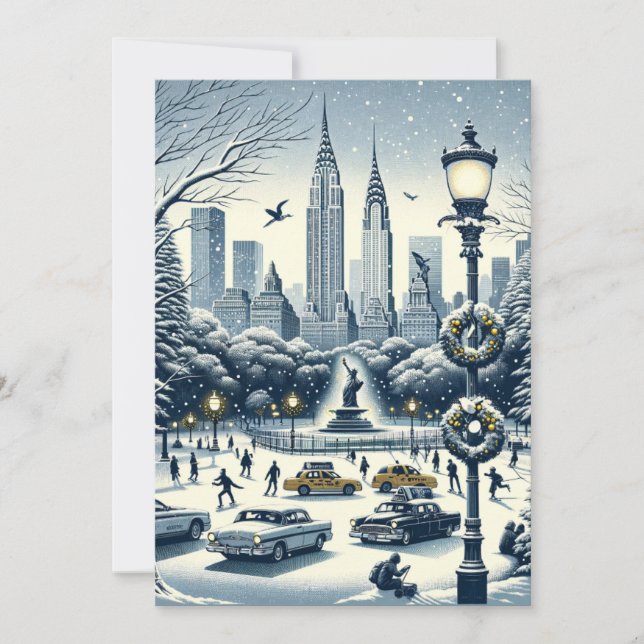 Nueva York Holiday Elegance - Tarjeta personalizab (Anverso)