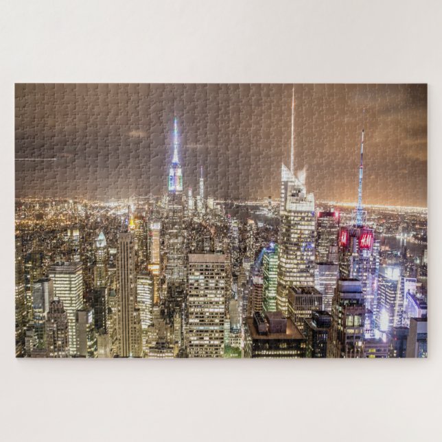Nueva York ilumina el rompecabezas de Jigsaw (Horizontal)