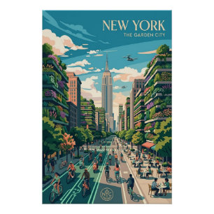 Nueva York La Ciudad Jardín Arte de Póster de Viaj
