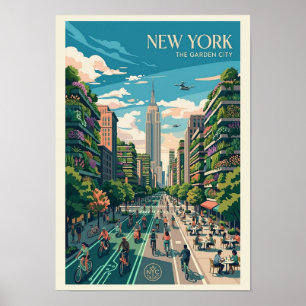 Nueva York La Ciudad Jardín Arte de Póster de Viaj