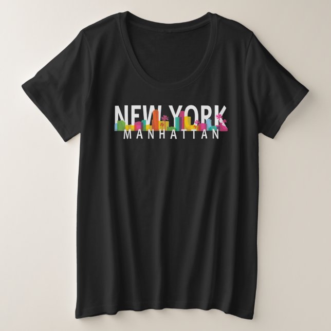 Nueva York Manhattan con palmeras (Anverso del diseño)
