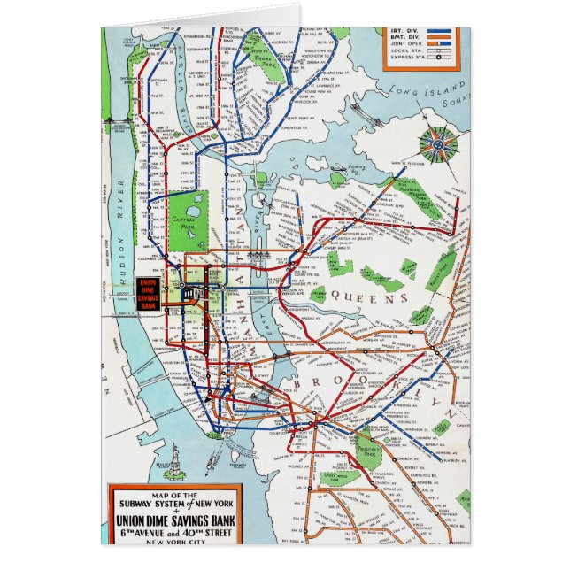 Nueva York: Mapa del metro, 1940 (Frente)