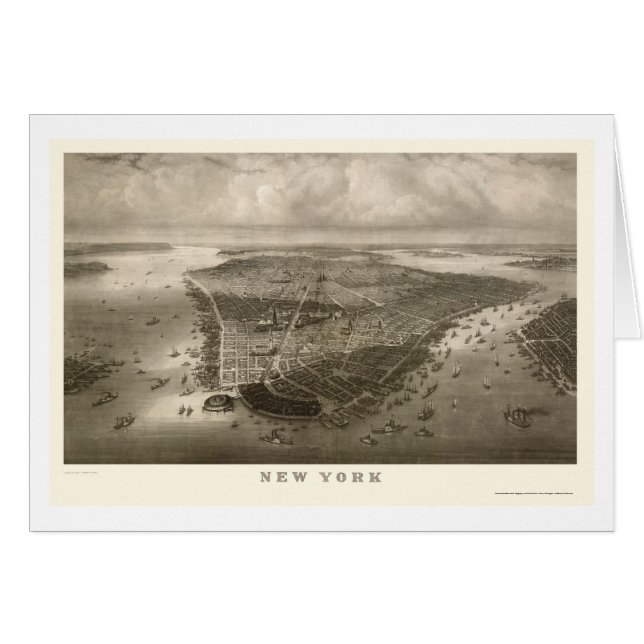 Nueva York, mapa panorámico de NY - 1851 (Anverso (Horizontal))