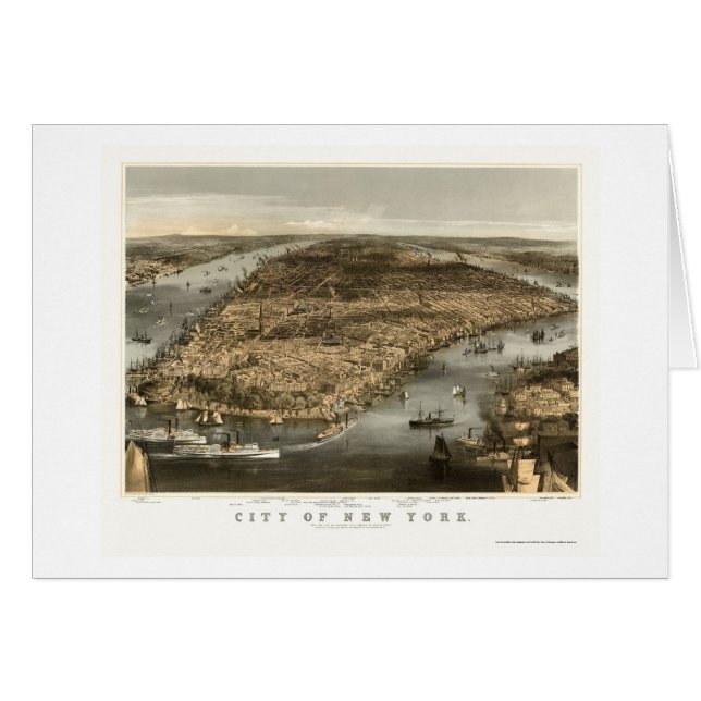 Nueva York, mapa panorámico de NY - 1856 (Anverso (Horizontal))