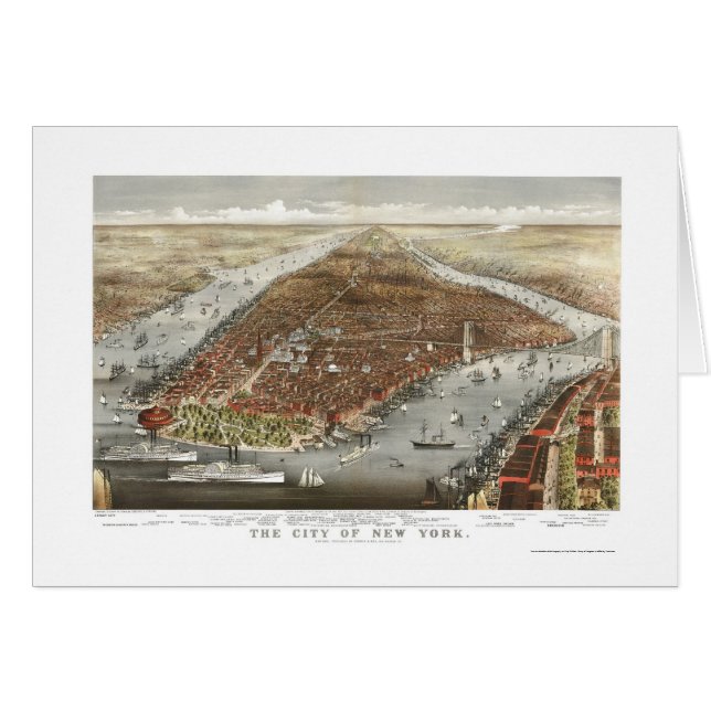 Nueva York, mapa panorámico de NY - 1876 (Anverso (Horizontal))