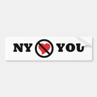 Nueva York no le ama pegatina para el parachoques