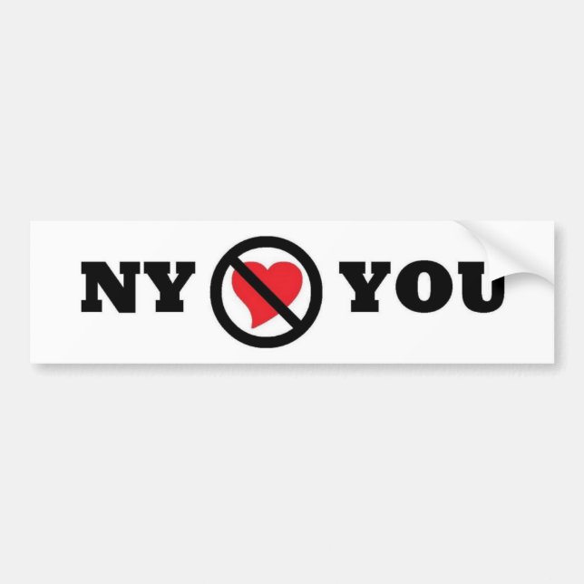 Nueva York no le ama pegatina para el parachoques (Frente)