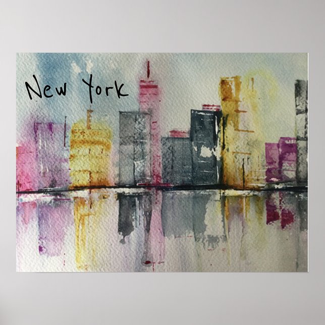 Nueva York NYC Skyline Cityscape arte original (Frente)