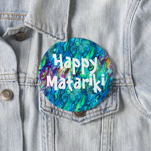 Nueva Zelanda Abalone Paua Patrón Shell 1 Botón (In situ)